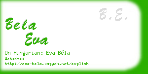 bela eva business card