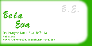 bela eva business card